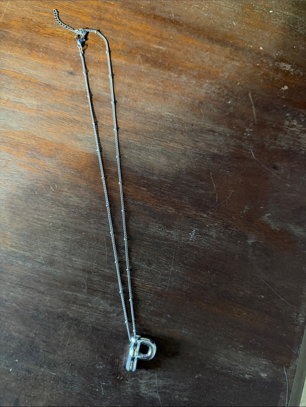 Silver Letter P Pendant Necklace - Women’s Initial Jewelry